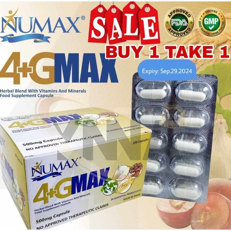 Numax 4+GMAX CAPSULE (4in1 supplements+Antioxidants)100capsules/BOX ...