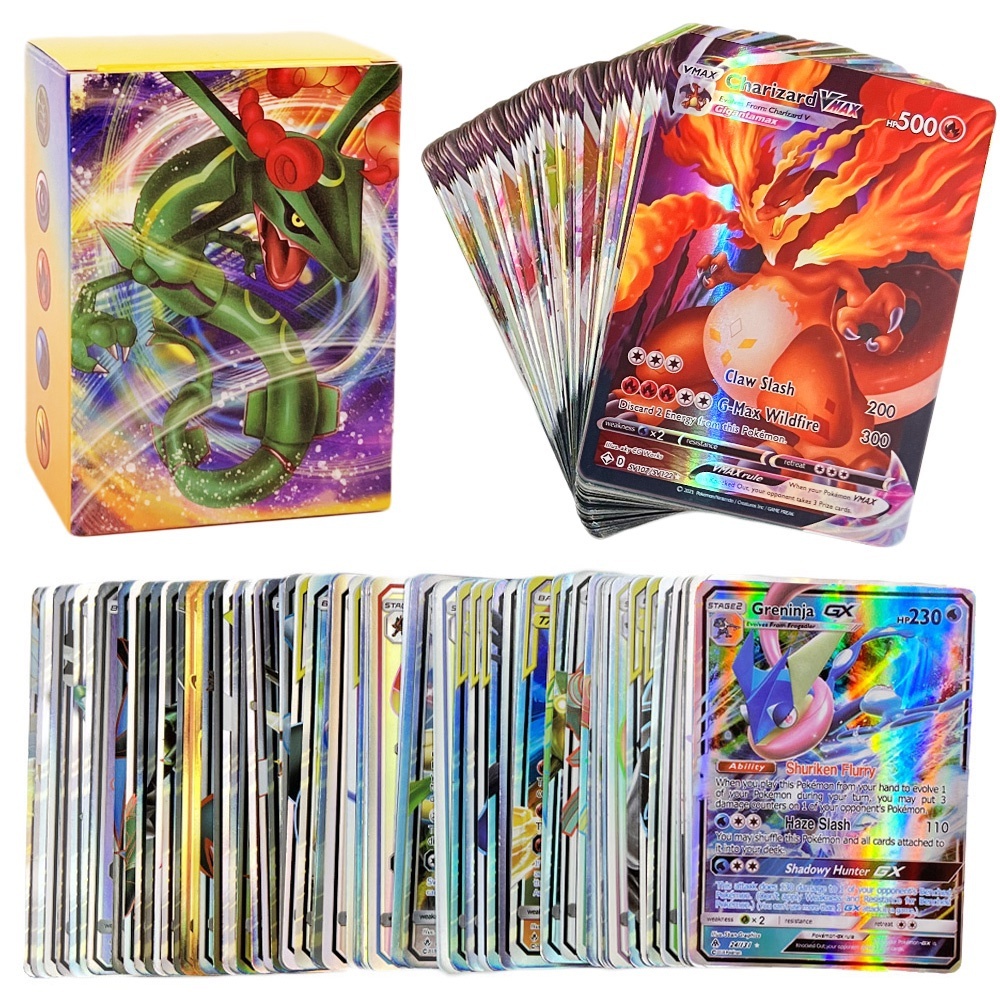 【COD】100pcs New Pokemon Cards Vmax Charizard Pikachu Carte Pokémon Game ...