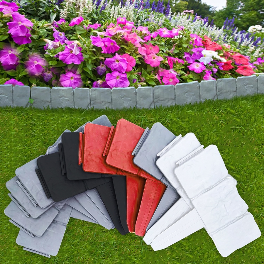 Dailyhome DIY Garden Fence Flower Bed Landscape Stone Effect Edge Panel