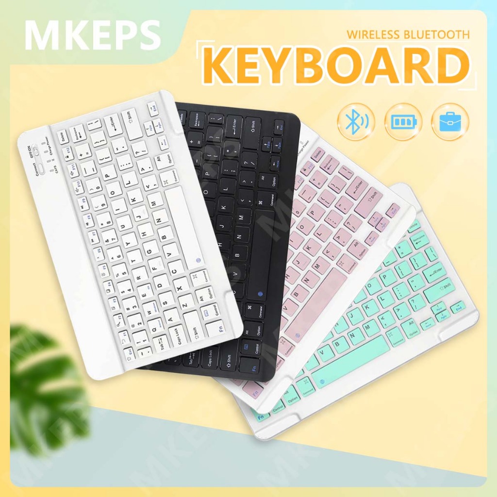 MKEPS 10 Inch Bluetooth Keyboard Wireless Keyboard And Mouse Set Mini ...