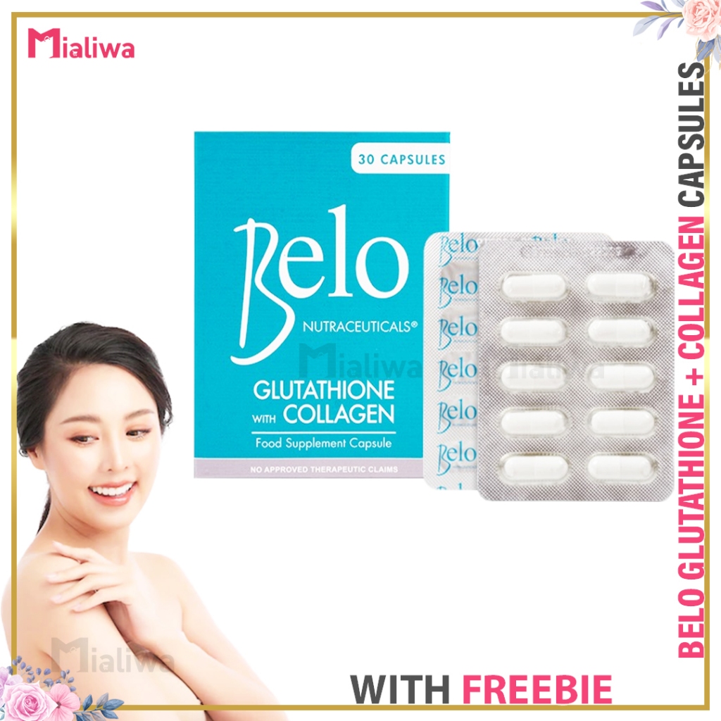 Belo Nutraceuticals Glutathione + Collagen 30 Capsules Pampaputi Whitening  Beauty Food Supplements