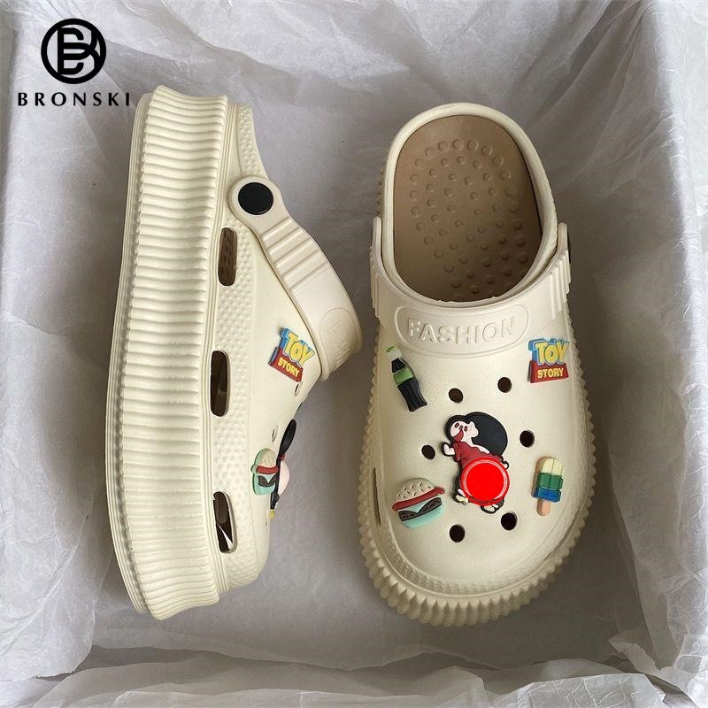 BRONSKI Women Sandals Cartoon Slippers White Sandals For Women Chunky ...