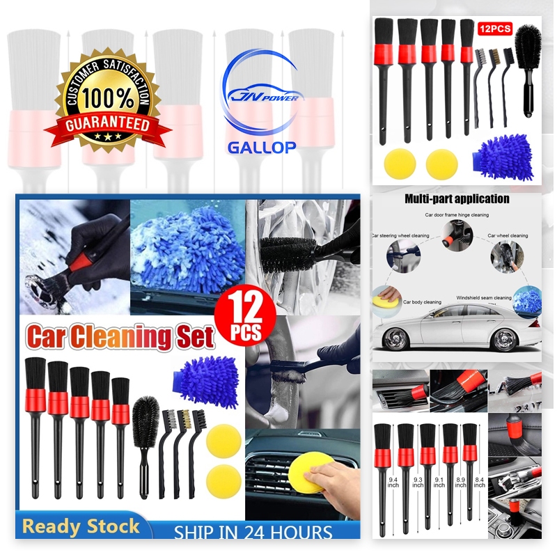 12pcs Car Cleaning Brush Kit Universal Car Seat Detailing Tire Wheel ...