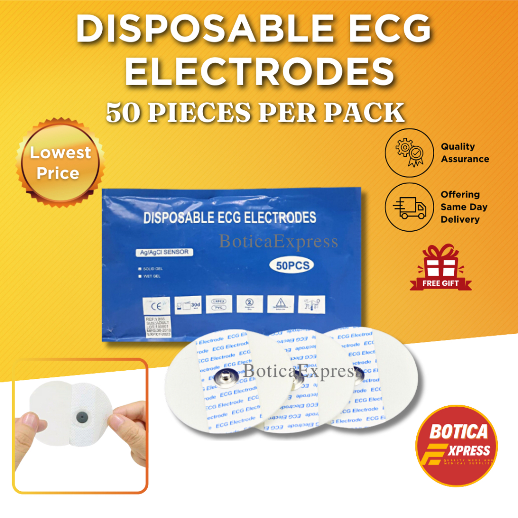 Disposable ECG Electrodes / chest leads (Adult , Pedia) 50 pieces ...
