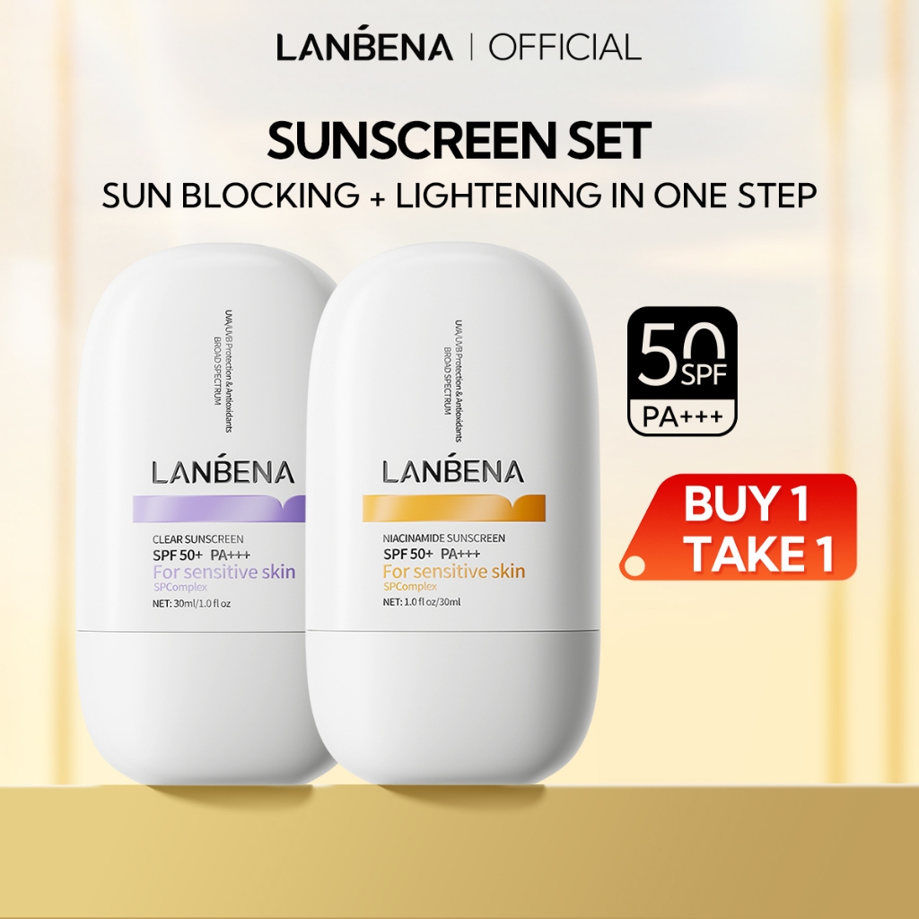 Lanbena Sunscreen Cream Intensive UV Whitening Skincare 40ml 2Pcs ...