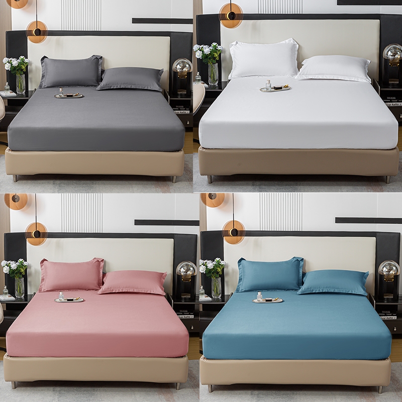 3 in 1 Plain Bedsheet No Lukot No Gusot Single/Double/Queen/King Size ...