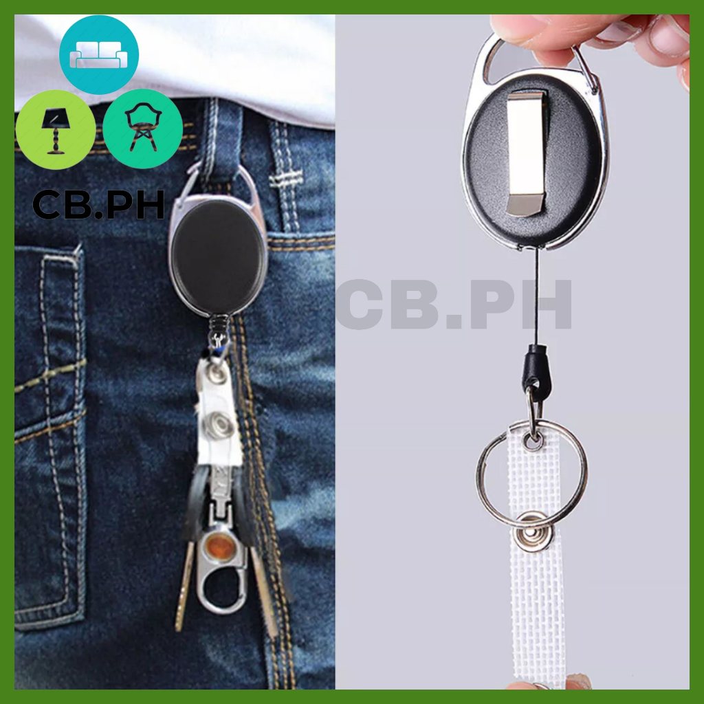 Retractable ID Card Badge Holder Clip Lanyard with Pully String and ...