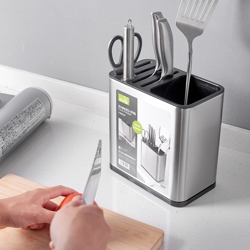 Kitchen Stainless Steel Knife Rack Storage Multifunctional Knife ...