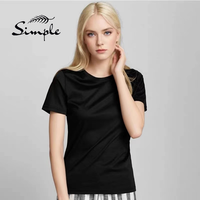 Simple Drifit T shirt BLACK COLOR American size men s women basic Round Neck plain