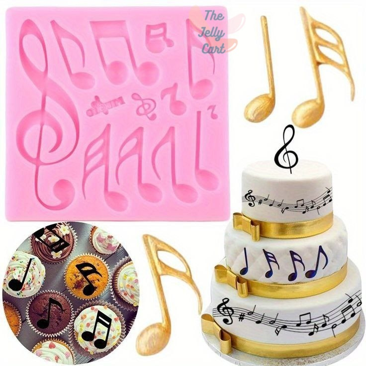 Musical Notes Silicone Molder DIY Music Theme Silicone Cake Topper Mold ...