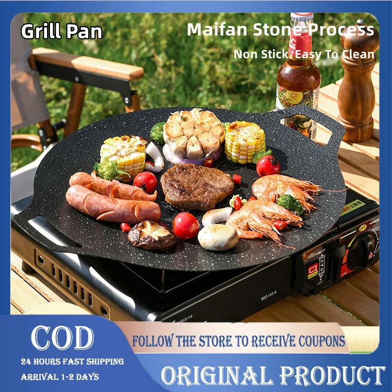Portable Korean Grill Pan, Non,Stick Maifan Stone Coating For Span Style Background Red Span Indoor Outdoor Cooking