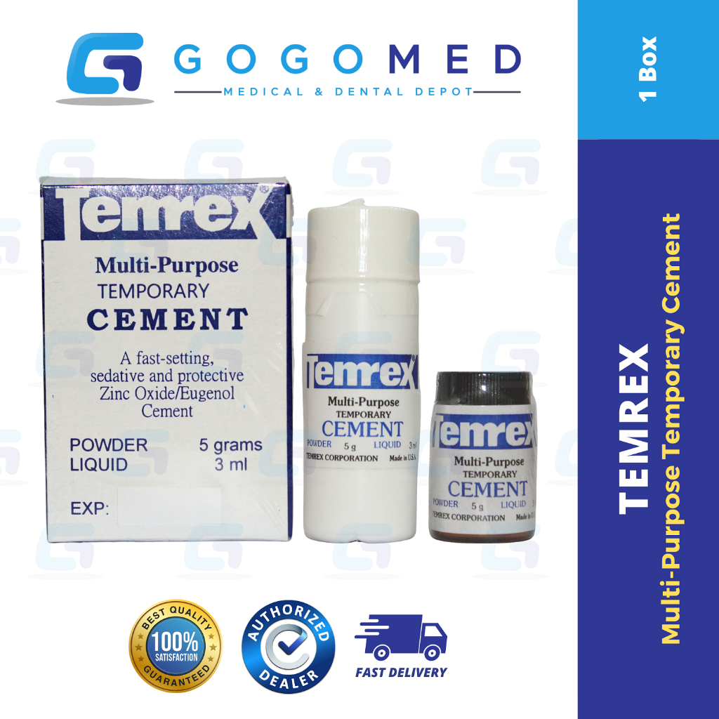 Temrex Multi-Purpose Temporary Cement Powder (ZOE) (Expiry: 02/2031 ...