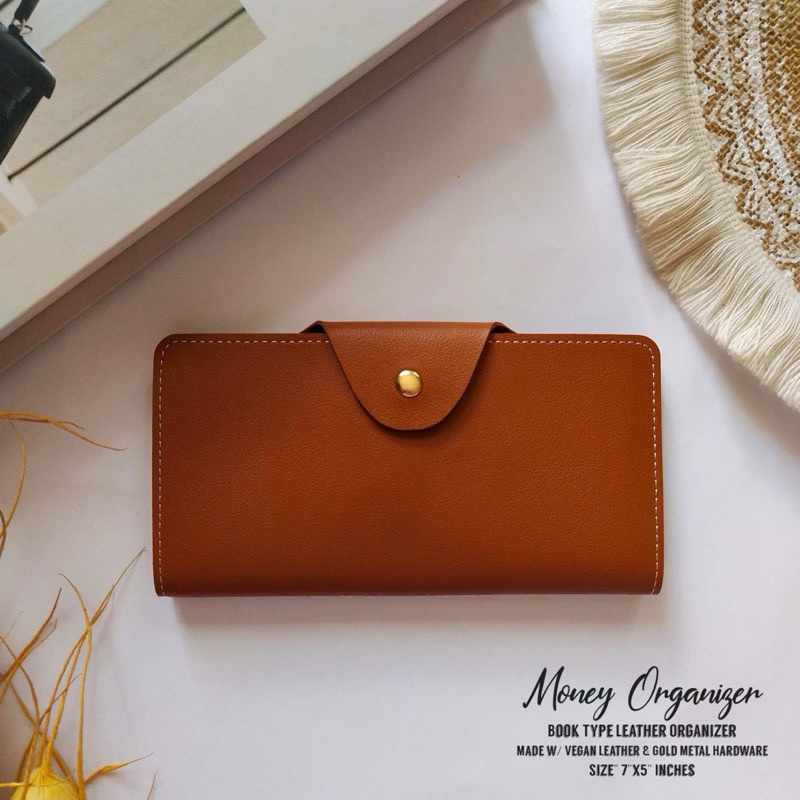 Lucky Money Organizer Leather Book Type Wallet with 5 Card slot and 6 ...