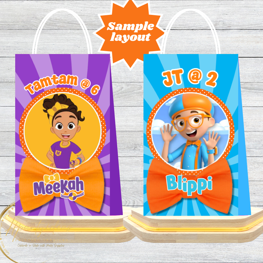 Blippi and meekah customize loot bag Blippi loot bag Meekah loot bag ...