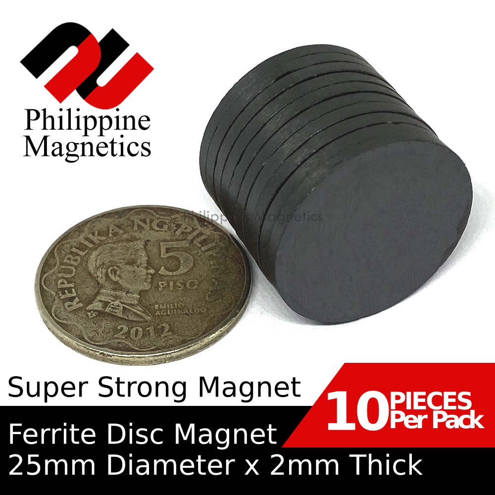 10 Pcs 25mm Diameter x 2mm Th Y30BH Strong Ferrite Magnet Ceramic ...