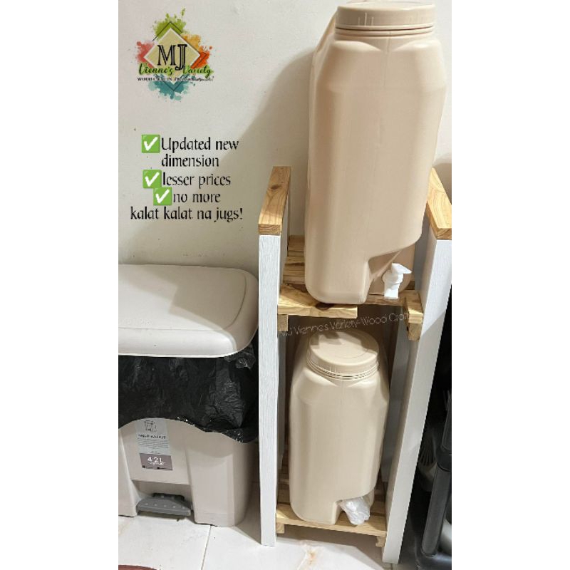 Wooden Water Jugs Rack Mineral Water StandSpace Saver 2 Layers
