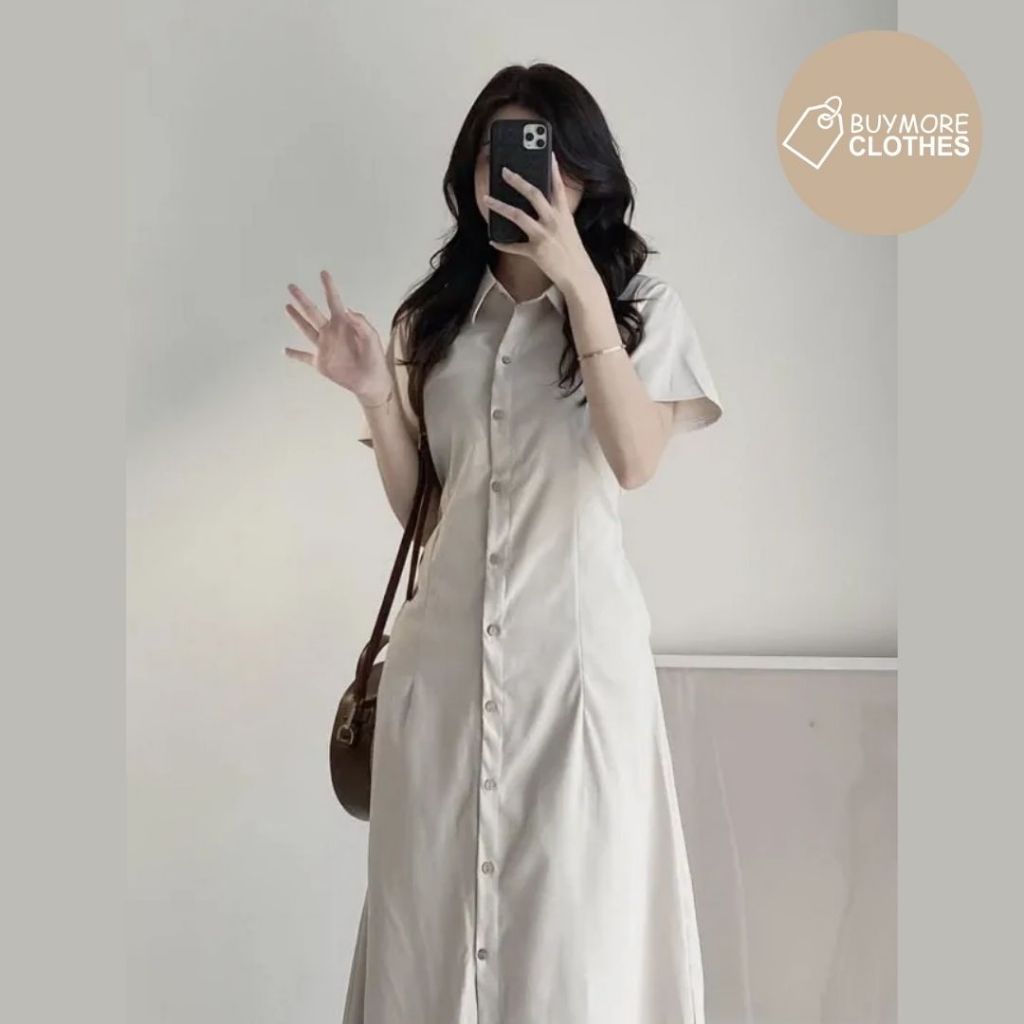 Button down dress shopee clearance