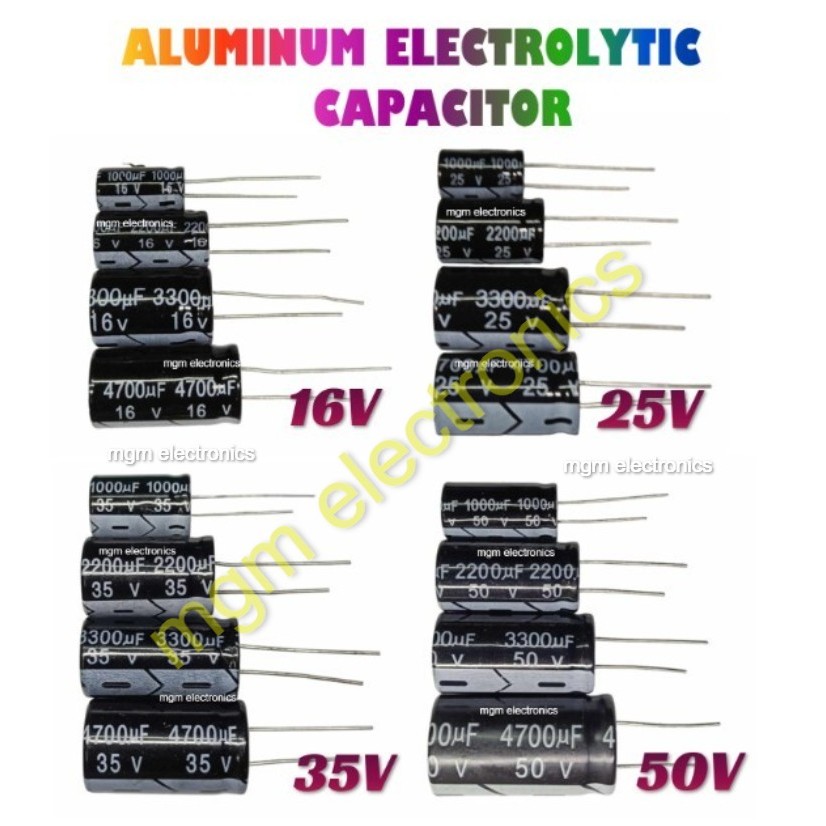 1pc Electrolytic Capacitor 16v 25v 35v 50v 1000uf 2200uf 3300uf 4700uf Shopee Philippines 4006