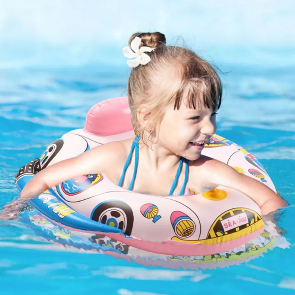 kids floaters inflatable seat ring with horn awning swimming ring for ...
