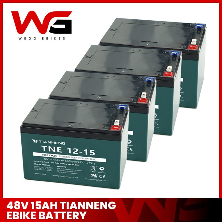 Ebike Battery 48V 15 AH Tianneng Gel Type Battery Compatible with 48v 12.3ah Shopee Philippines