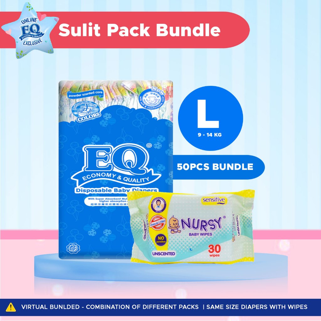 [Online Exclusive] Sulit Pack EQ Colors Large 50pcs with Wipes | Shopee ...