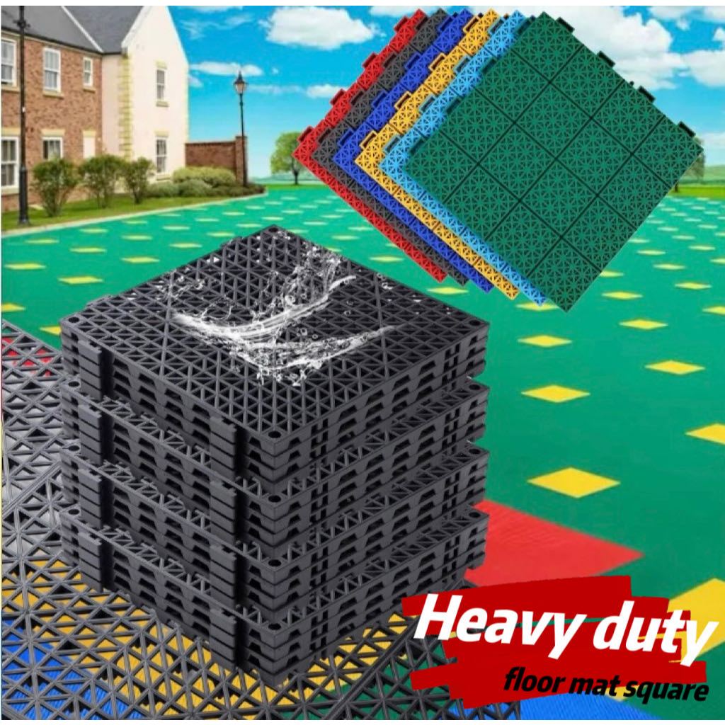 Heavy duty matting spliced floor mat for bathroom grid tiles doormat ...