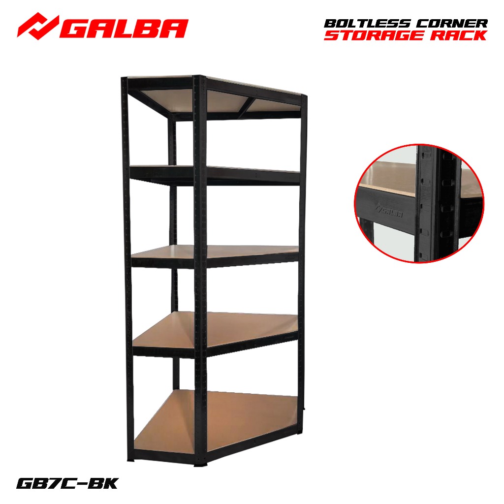 GALBA Boltless CORNER Steel Shelving Storage Rack GB7B 5 Layers ...