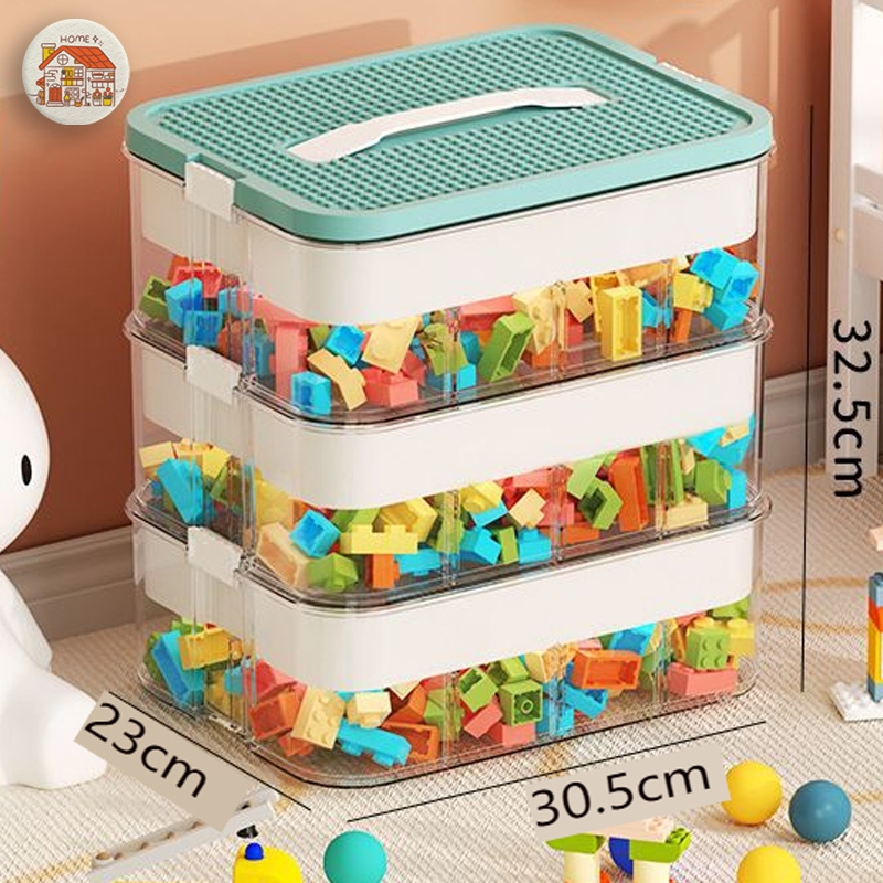 Large capacity block toy storage box: LEGO compatible classification ...