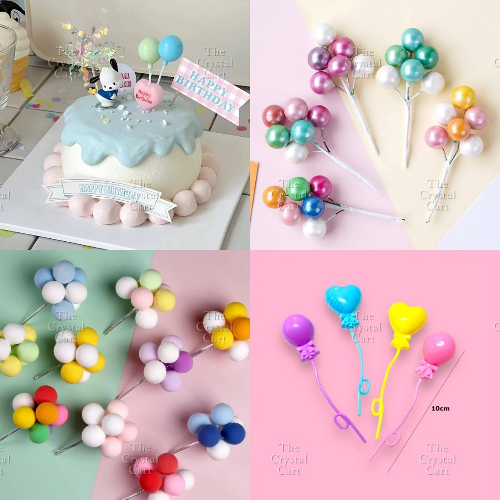 Colorful Foam Metallic Balloon Cake Topper Decors Wedding Birthday ...