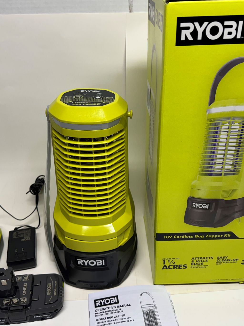 RYOBI P29140 18Volt Cordless Bug Zapper with 2.0 Ah Battery and
