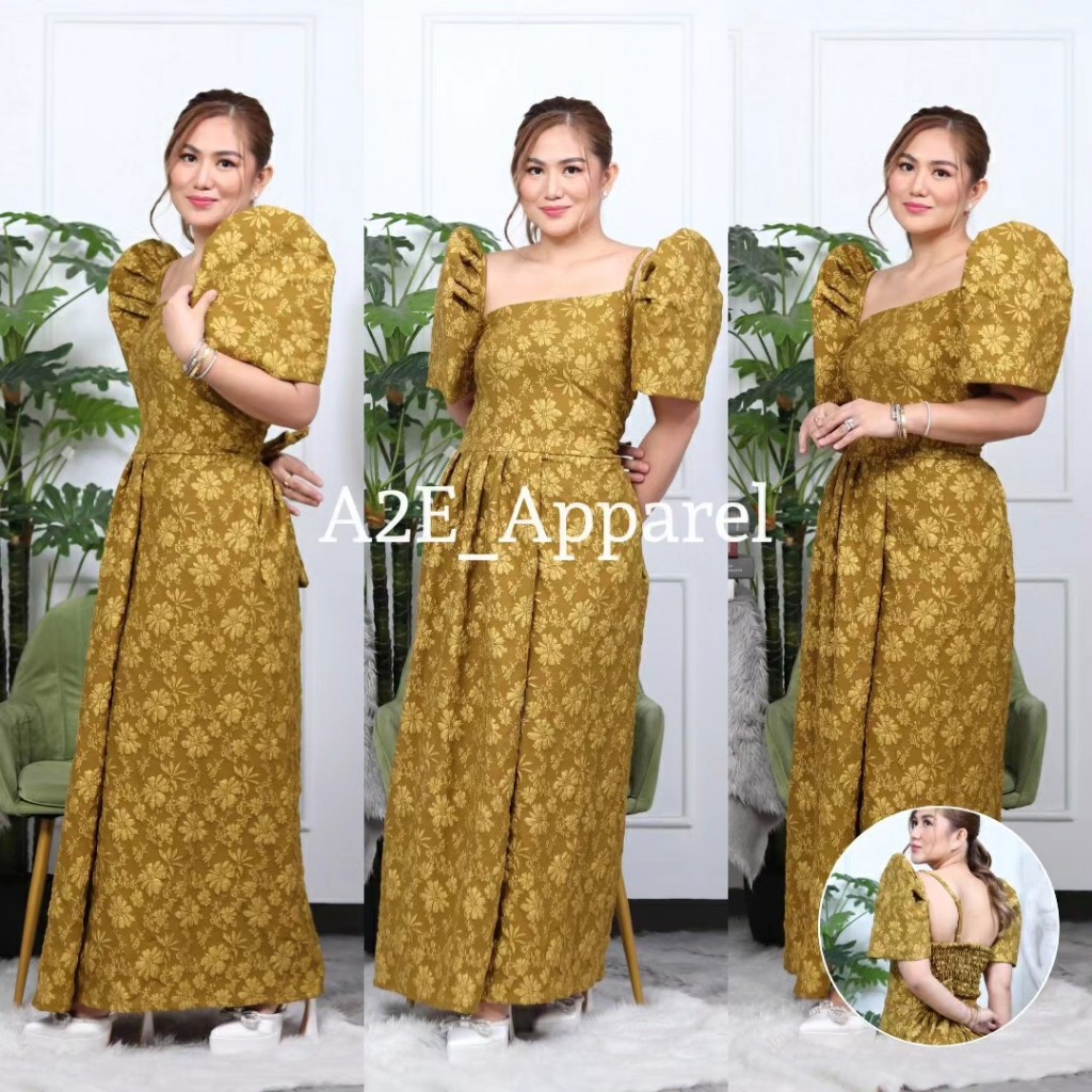 A2E | Amor Filipiniana Dress | Modern Filipiniana Maxi Dress with ...