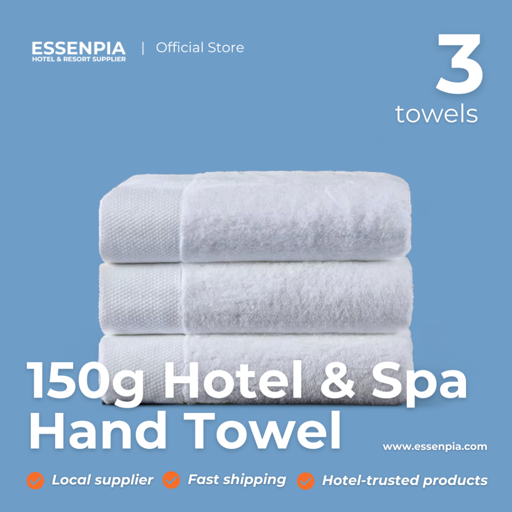 (3 PCS) 5 STAR Hotel HAND TOWEL 100% Hotel Quality Absorbent Towel 150g ...