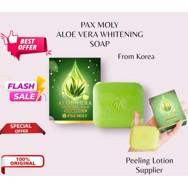 Pax Moly Aloe Vera Whitening Soap 100g From Korea 