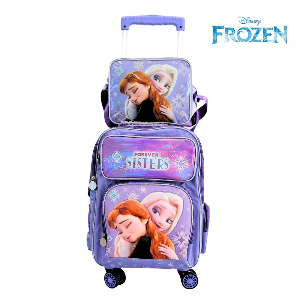 Disney Frozen Elsa and Anna Purple 16 inch Girls Trolley Backpack Set Shopee Philippines