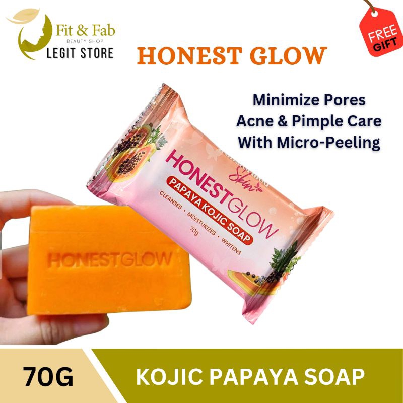 Honest Glow Kojic Papaya Soap 100g By Transformed Skin Moisturizes Acne Treatment Whitens