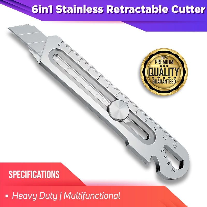 6-in-1 Stainless Heavy Duty Retractable Cutter | Shopee Philippines