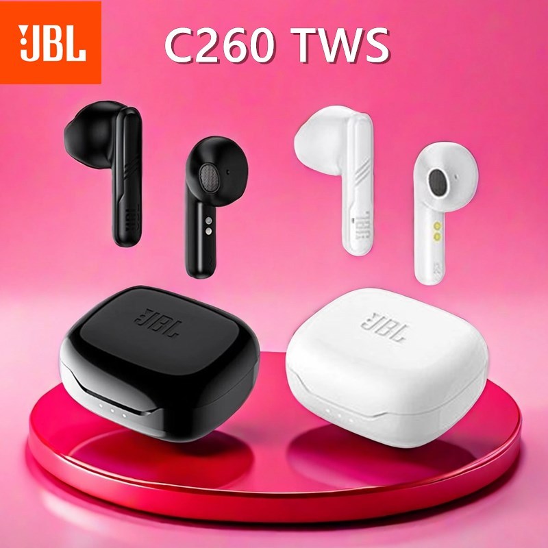 JBL C260 TWS True Wireless Bluetooth Earbuds Stereo Bass Earphones with ...