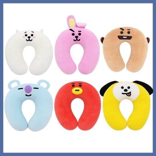 BT21 Neck Pillow; Pillow, Cute Stuffed Toy, Gift, Birthday, Tata, Cooky ...