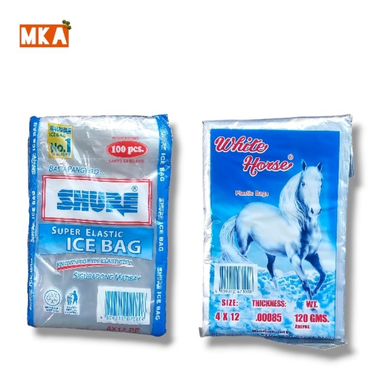 Shure Ice Bag , White horse Ice Bag 4x12 | Shopee Philippines