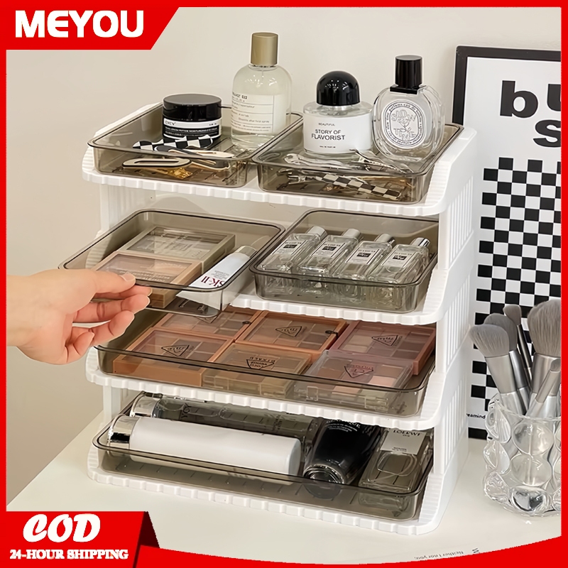 Large Capacity Cosmetic Storage Box Makeup Drawer Container Transparent ...