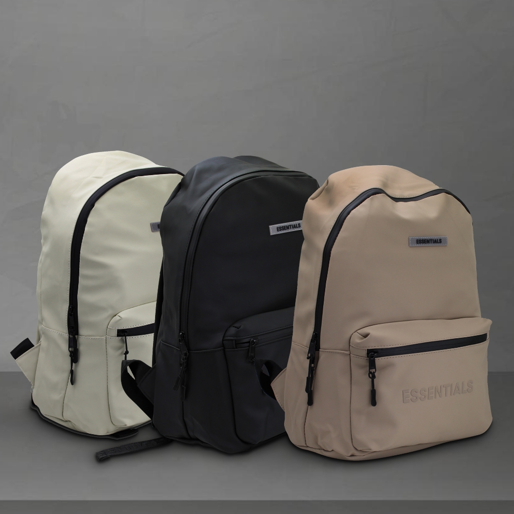 N E W FOG Essentials High Street Leather Student Office Casual PU Leather Backpack Shopee Philippines