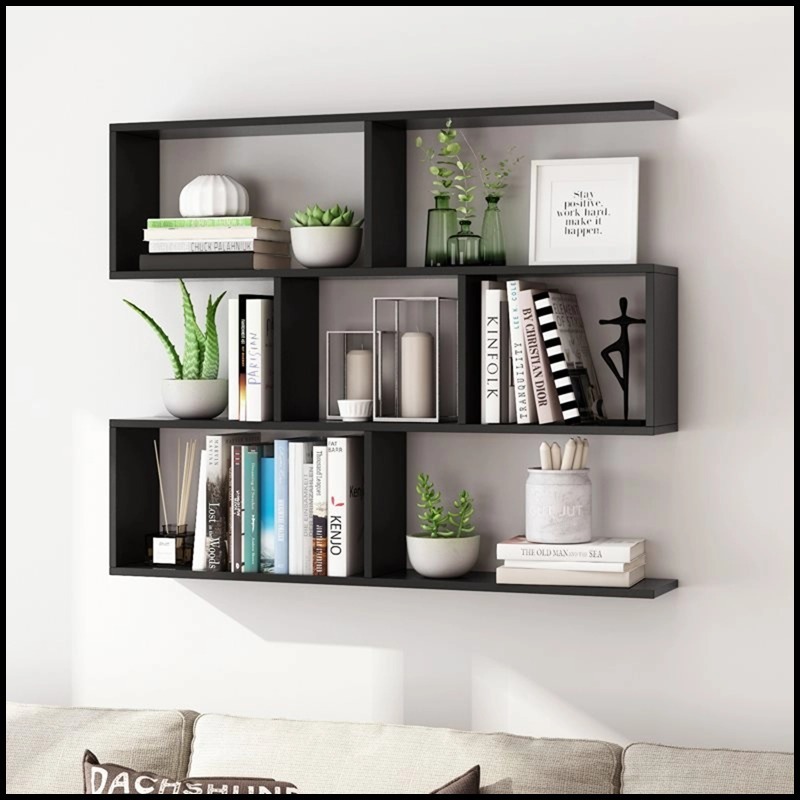 3Layers Wooden Wall Rack Wall-mounted Bookshelf Hanging Wall Shelf ...