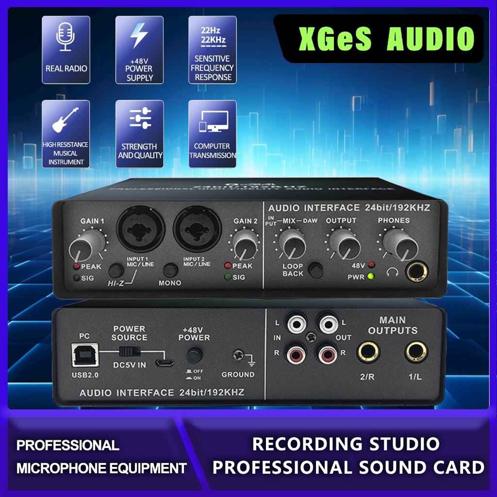 Q24 Audio Interface Professional Sound Card with Monitoring Electric