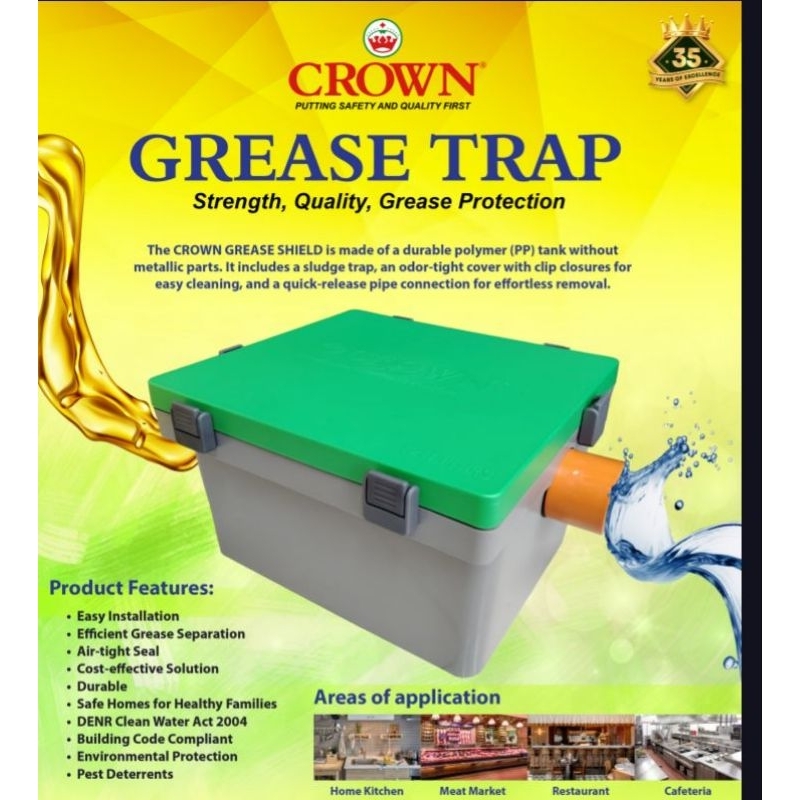 GREASE TRAP BASKET GOR KITCHEN SINK STRAINER 12 LITERS PP PLASTIC IWAS ...