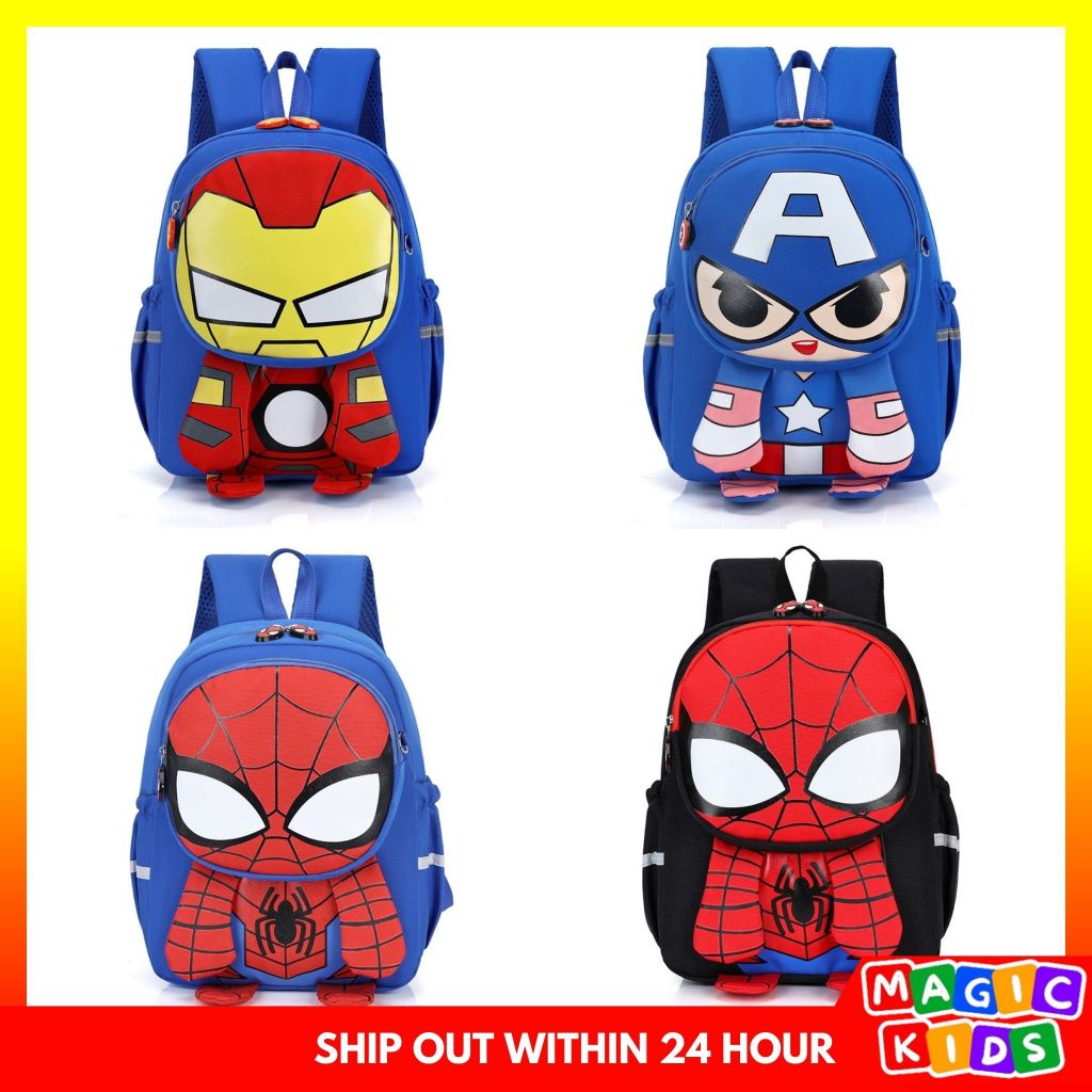 Kids Backpack High Quality Cute Superhero Marvel Design School Bags for  Kindergarten Boys Girls