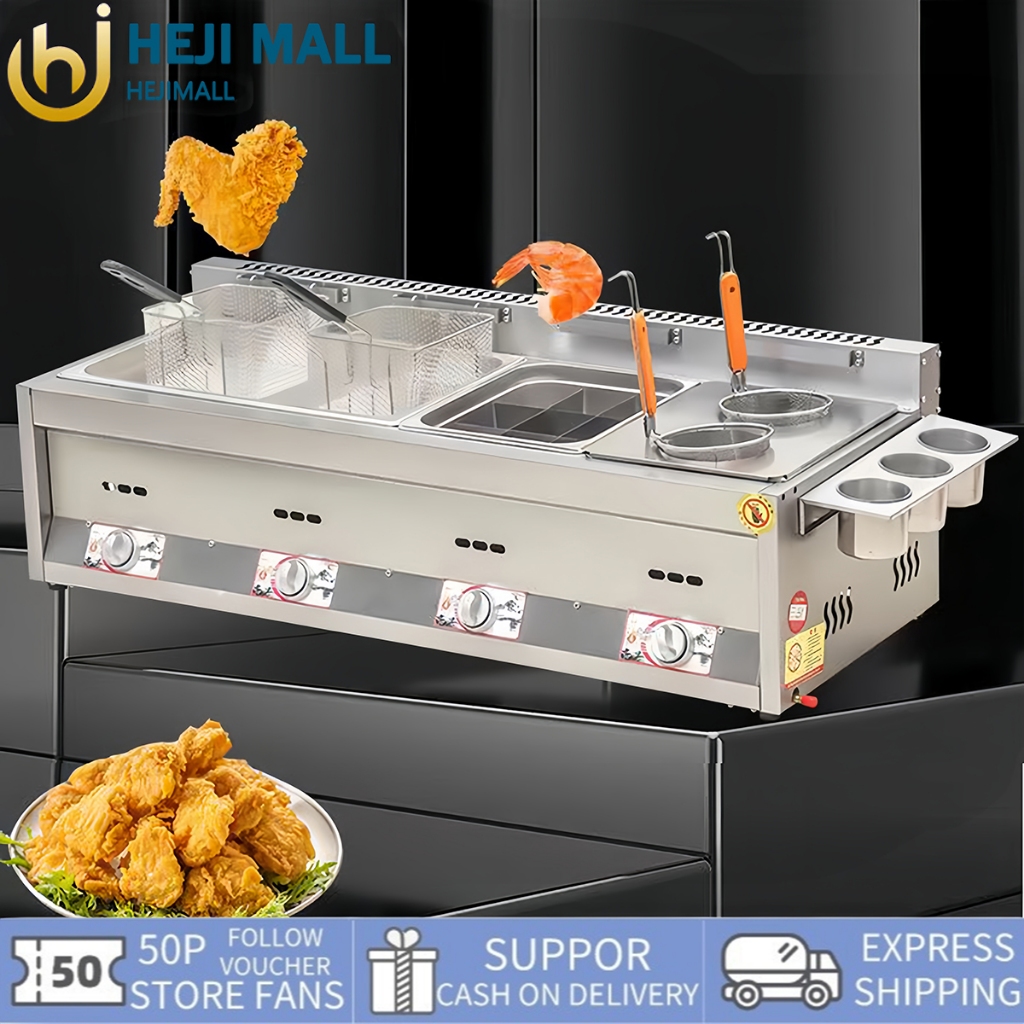 Multi-function Deep fryer Gas type for kitchen Stainless steel