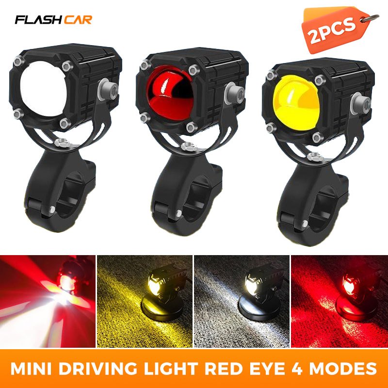 2PCS Mini Driving Light Flash 4 Mode Led Lights For Motorcycle ...