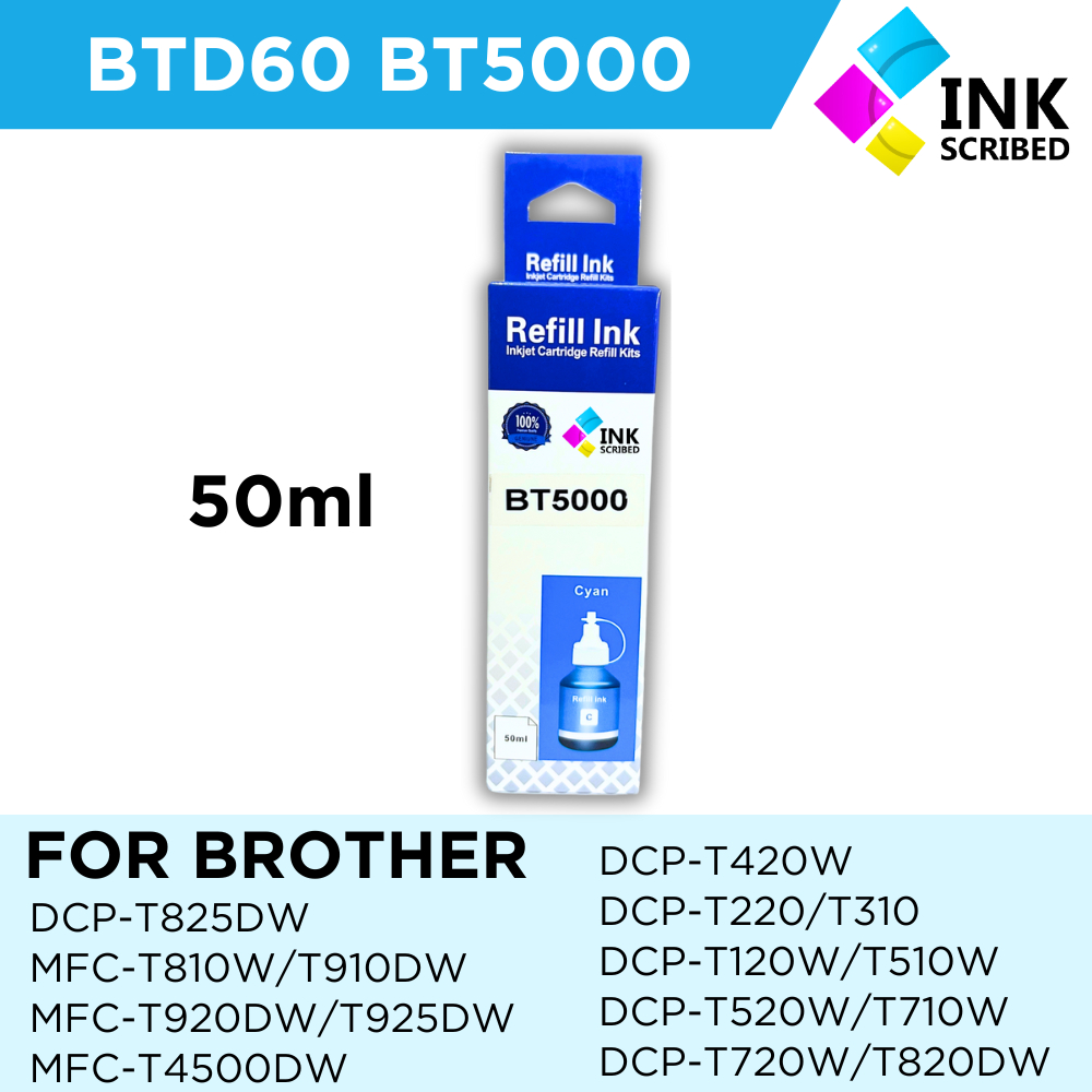 INKSCRIBED BTD60BK BT5000C BT5000M BT5000Y Ink for BROTHER DCP-T420W ...