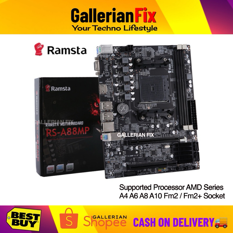 A88 Fm2 Fm2+ Compatibility Ramsta RS-A88MP Amd Motherboard