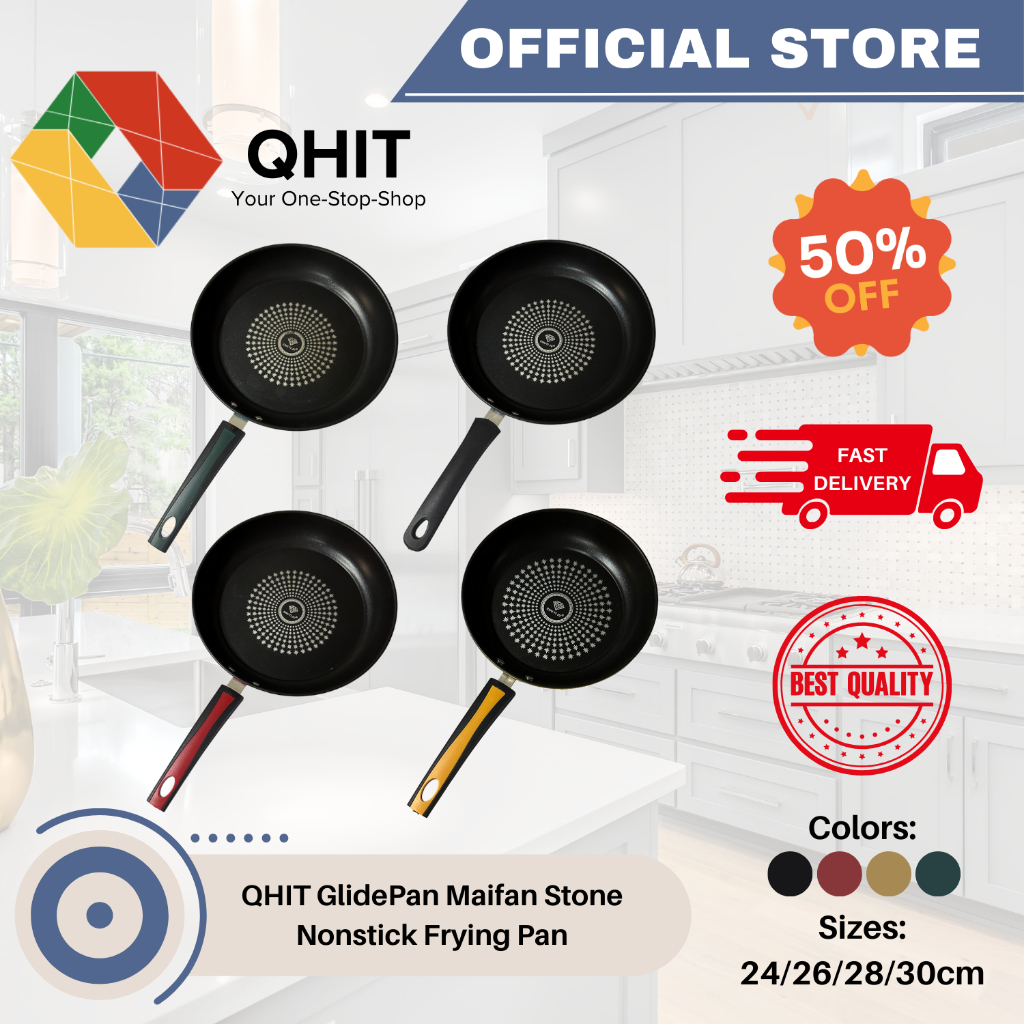 QHIT GlidePan Original Thick Colored Diamond Nonstick Frying Pan 22cm ...